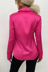 Autumn Women Clothing Classic Solid Color Shirt Long Sleeve Top